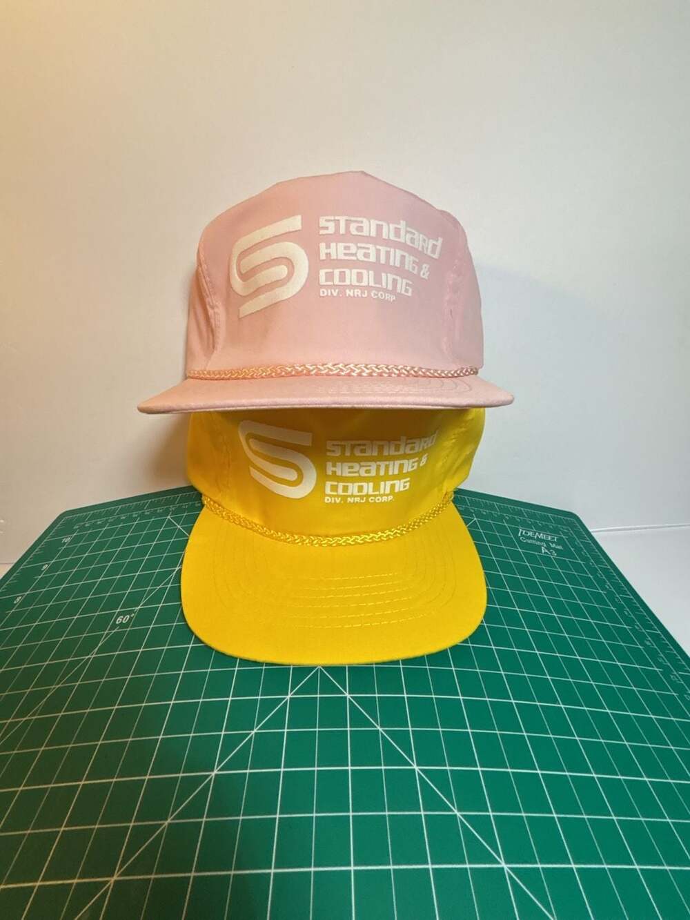 Vintage Otto Cap Standard Heating & Cooling Nylon Trucker Rope Hat Lot of 2